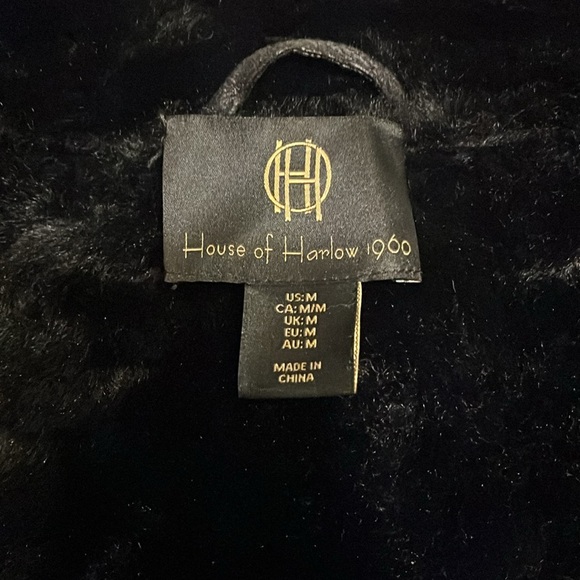 House of Harlow Faux Leather Biker Vest - Med/Black - Picture 3 of 6